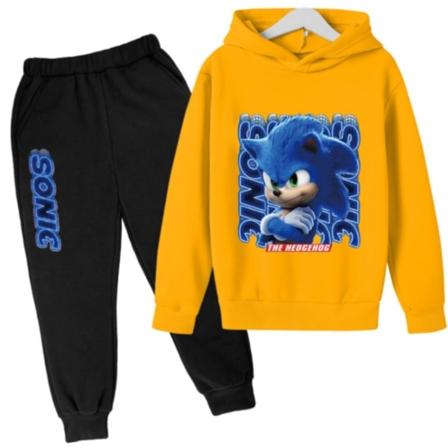 Barn Teens Sonic The Hedgehog Hoodie Pullover treningsdress gul - Perfekt gul Z yellow 3-4 years old/110cm