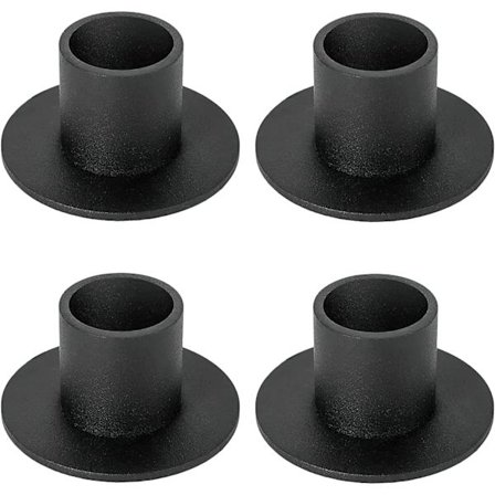 Pyöreä kynttilänjalka, musta, 4 kpl (kynttilät eivät sisälly), kartiomainen kynttilänjalka, rauta, vintage, sopii häihin ja kiitospäivään
