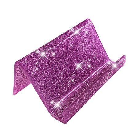 Visittkortholder for skrivebord i glitterakryl, glansfullt stativ for visittkort