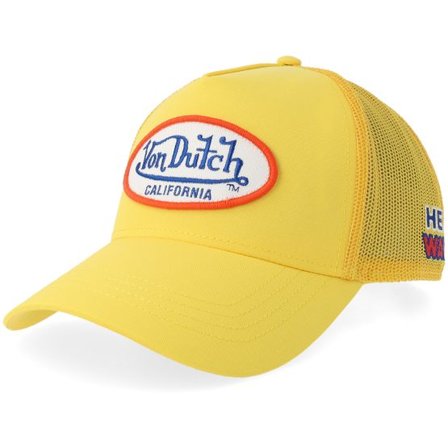 Von Dutch - Gul trucker Keps - Oval Patch Heat Wave Yellow A-frame Trucker @ Hatstore