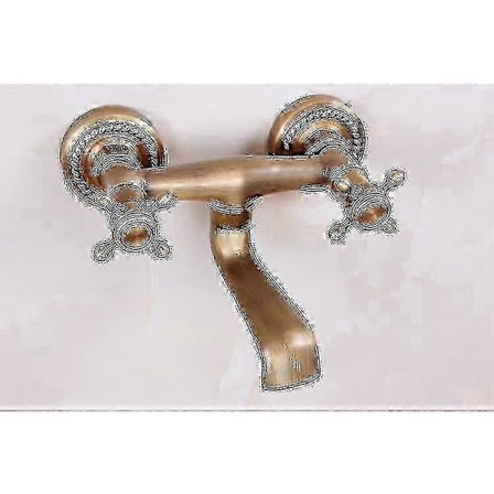 Cisea Vægarmatur Kobber Antik Stil Varmt Koldt Vand Køkkenvask