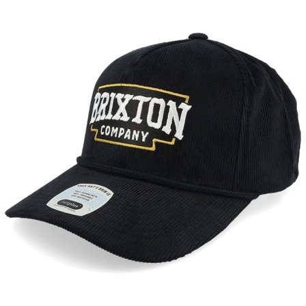 Brixton - Svart adjustable Keps - Pierson C Black Corduroy A-Frame Adjustable @ Hatstore