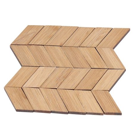 1/12 Dukkehus Gulv Livaktig Dekorativ DIY Montering Bambus Miniatyr Gulvbord for Soverom Stue 24stk