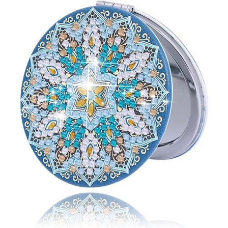 DIY Diamantmålning Kompakt Spegel Mini Smink Spegel Bärbar