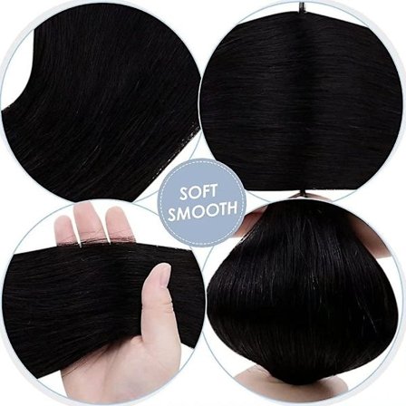 Clip-in Hårförlängningar Äkta Mänskligt Hår 5-pack Dubbelvävd Clip-in Mänskligt Hår Acsergery Present