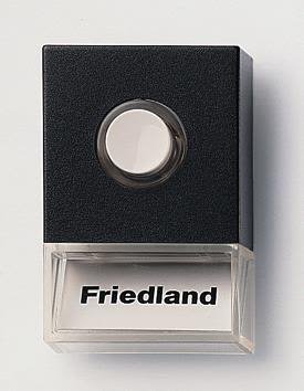 Honeywell Home Pushlite D723 Dörrtryckknapp med transparent belyst namnskylt Svart, Larm & säkerhet