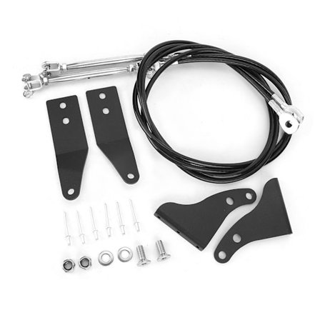 Jern Rustfritt Stål Grenavviser Kit Vindskjermbeskytter for Jeep Wrangler TJ 2007-2018