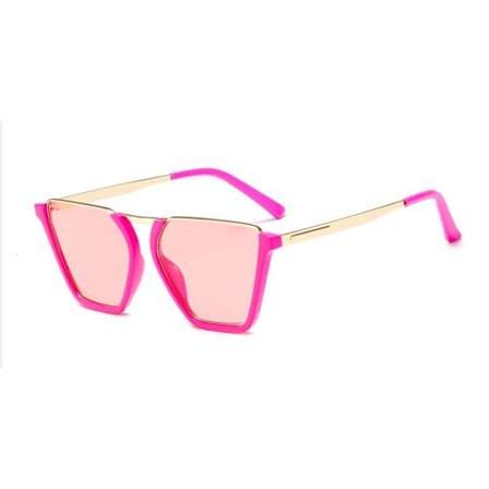 Vintage Halv Ram Solglasögon helrosa UV400 Gigi