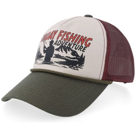 Wild Spirit - Beige trucker Keps - Sunday Fishing Br Stone/Burgundy/Olive Canvas Low A-frame Trucker @ Hatstore