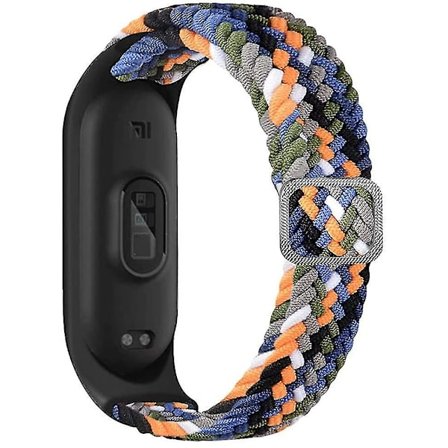 Sztxj Denim Flätad Solo Loop Rem för Xiaomi Mi Band 6 5 4 3, Justerbar Nylon Elastisk Sport Ersättningsrem för Xiaomi Band Mi Band 6