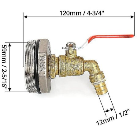 2 tommer tromle vandhane messing fad vandhane med Epdm pakning til 55 gallon tromle