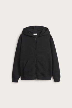 Kappahl | Bluza z kapturem, na zamek błyskawiczny | Czarne