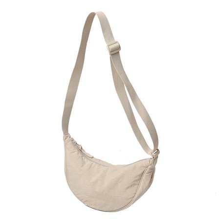 ING Dame Crossbody Taske - Nylon, Crossbody Taske, Taljetaske, Moderigtig Halvmåneformet Crossbody Taske - Dame Skuldertaske - Off-White