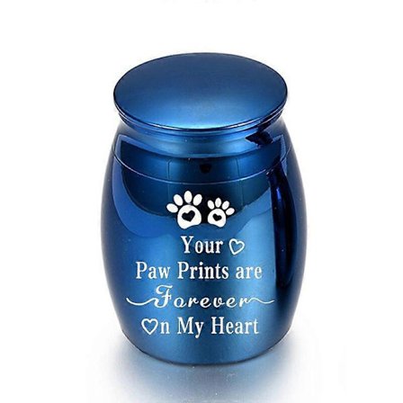 Urne med hundepoteaftryk til kæledyrsaske, kremeringsmindekrukke, specialgraveret navn og dato - 8 farver for bedste tilskrivning til hunde. 04 