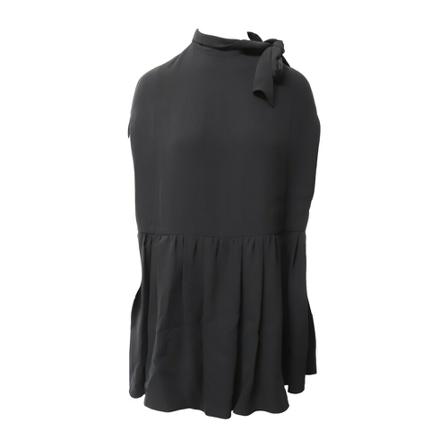 Valentino Vintage, Pre-owned Sack Dress with Bow in Viscose Zwart, Dames, Maat:S