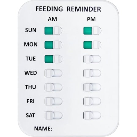 Påminnelse om Hunde mating, Magnetisk Påminnelsesklistremerke, Am/pm Daglig Indikasjonskart Mat Dyrene Dine, Kjøleskapsmagneter Katte mating 