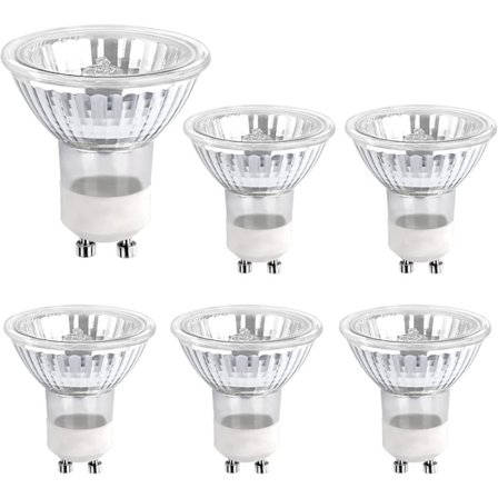 Halogenlampa GU10 35W 230V, 380lm Varmvitt 2700K, Dimbar Halogen Spotljuslampa, för Skåpsbelysning, Displaybelysning, 6-pack