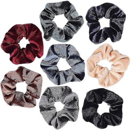 8 stk. Elastiske Fløjls Hårbånd Farverige Hestehale Hårbånd