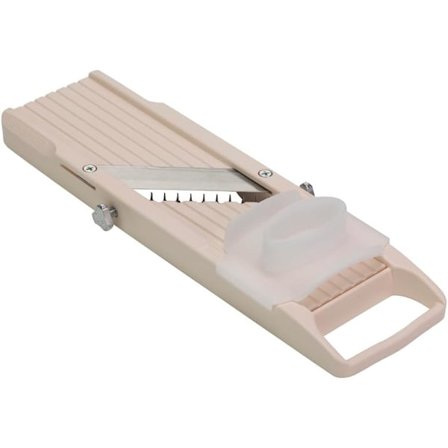 65mm-ABS+Rustfrit stål-Skærer frugt og grøntsager og laver pommes frites og julienne - 3 udskiftelige blade - Justerbar tykkelse