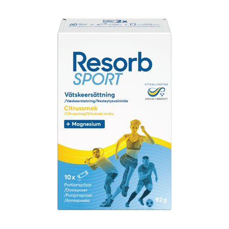 Resorb Sport Pulver, Sitrussmak, 10 x 9,2 g