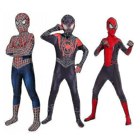 Spiderman Tobey Maguire Cosplay Kostym Barn Jumpsuit Zentai Suit Tobey Maguire Spiderman 100cm Tobey Maguire Spiderman 150cm