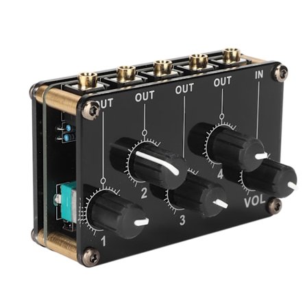 Mini Stereo 4-kanals linjemixer med lav støj Professionel 4-kanals passiv mixer til blanding af instrument CD-afspiller