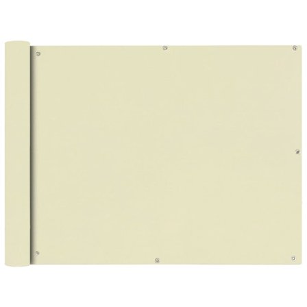 Balkongskärm oxfordtyg 90 x 600 cm gräddvit