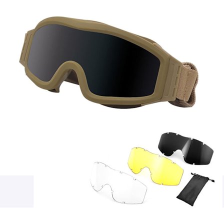 Polariserede Sports Solbriller Udendørs Sports Militær Taktiske Airsoft Briller med 3 Udskiftelige Linser Dirt Bike Briller Briller