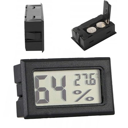 Hygrometer och Termometer - Mäter Luftfuktighet och Temperatur (Svart)
