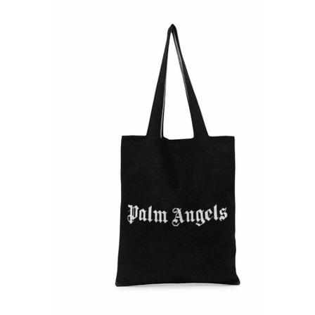 Palm Angels, Knit Shopper Logo Tote Bag Czarny, Kobieta, Rozmiar: ONE Size