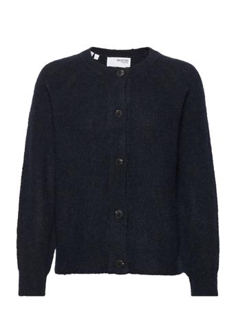 Slflulu Ls Knithort Cardigan Neuletakki Navy Selected Femme