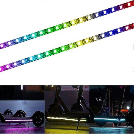 Elektrisk scooter LED lysstrimmel, 2-pak Natcykling Foldbar Farverig Lampe Vandtæt Sikkerhed Skateboard Dekorativt Tilbehør Til Xiaomi M365/pro