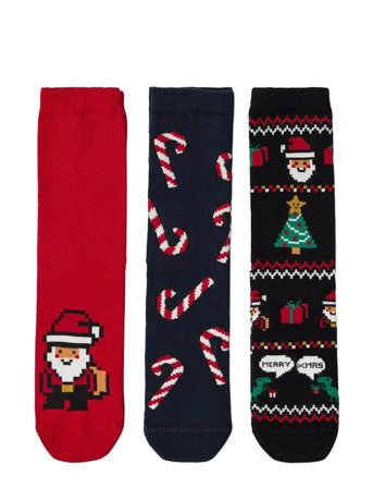 Lindex Socks 3 Pack Christmas - Red - 34/36