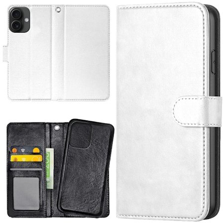 iPhone 16 Plus - Plånboksfodral/Skal Vit