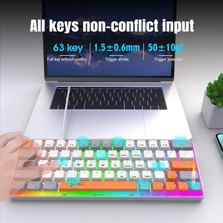 HXSJ K88 Trefarget Spindel Mekanisk Tastatur Kompakt og Ergonomisk Design Isblå Bakgrunnsbelysning Flere Lysmoduser Avtakbar