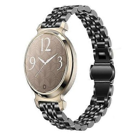 For Garmin Lily 2 Syv-perlers 14mm Armbånd i Rustfritt Stål Svart