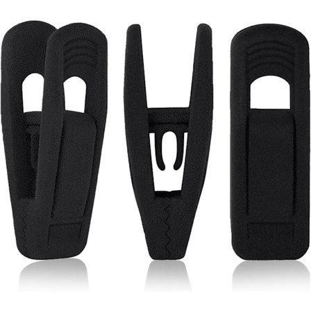 Tunna Sammetshängare med Clips, Starka Fingerclips Perfekta för Byxor (20 st, Svart)