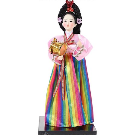 Koreansk Dukke Ornament Koreansk Dukke Hanbok Kjole Dukke Model Skrivebordsindretning