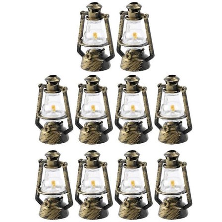 10 stk. Lekesett Dukkehus Miniatyr Lykt Miniatyr Parafinlampe Dukkehus Parafinlampe Dukkehus Parafinlamper
