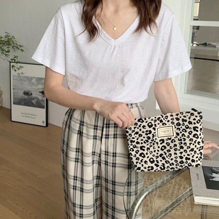 Print Kosmetiska Dam Rutig Kosmetisk Pouch beige