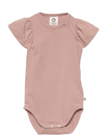 Cozy Me S/S Frill Body Bodies Short-sleeved Vaaleanpunainen Müsli By Green Cotton