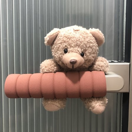 Sød bjørneformet dørhåndtagsbeskytter, kompatibel til værelser, anti-kollision og anti-statisk fleksibelt stofbetræk