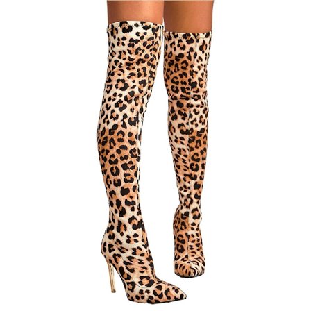 Dam Platform Block Heel Over Knee High Boots
