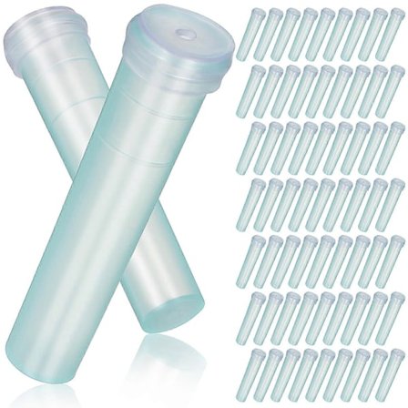 100 stk. blomstervandrør, transparente plastikblomsterreagensglas, orkiderør med låg til blomsterarrangementer