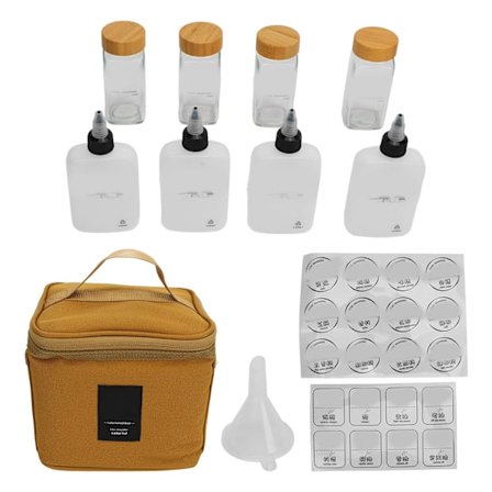 Camping Krydderflaske Sett Utendørs Piknik Krydderbeholder Forseglede Krydder Krydder Dispenser Khaki