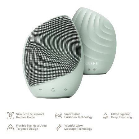 GESKE Sonic Facial Brush 5 in 1 Green, Skincare, Tilbehør Til Ansigtsrens, Rensebørster