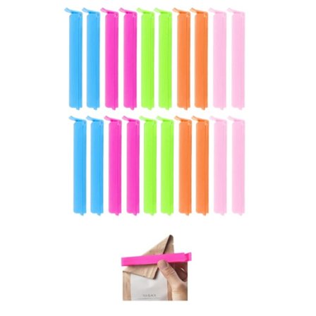 20 stk. Plastik Madklemmer, 7cm Lufttætte Klemmer Plastik Klemmer Køkken Madklemmer til Køkken Snacks Emballage (Assorterede Farver)