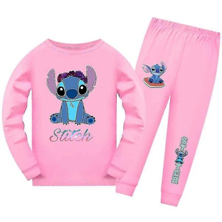 Lilo & Stitch Børne Pyjamassæt med Lange Ærmer og Bukser - Pink[ZHE]