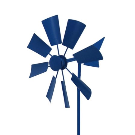 Blå Retro Vindmølle Spinner Hagepinne Hjul Utedekor Metall Spinners Hage Z54410