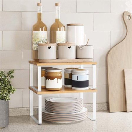 Stapelbar hylla för köksbänken